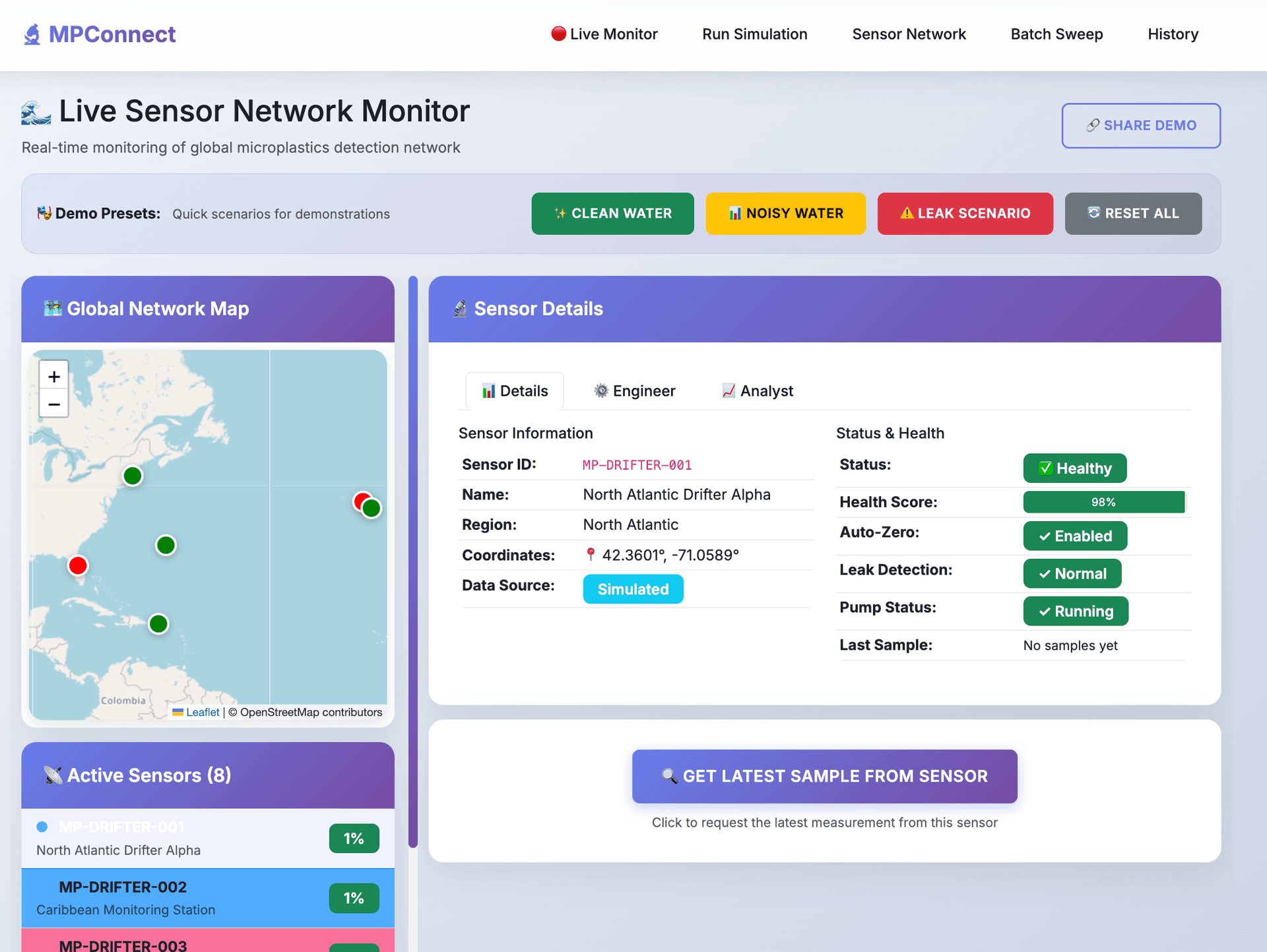MPConnect Dashboard Interface